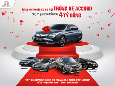 Honda Việt Nam triển khai chương trình ưu đãi hấp dẫn “Mua xe Honda, cơ hội trúng xe Accord” – Tổng giá trị lên đến hơn 4 tỷ đồng